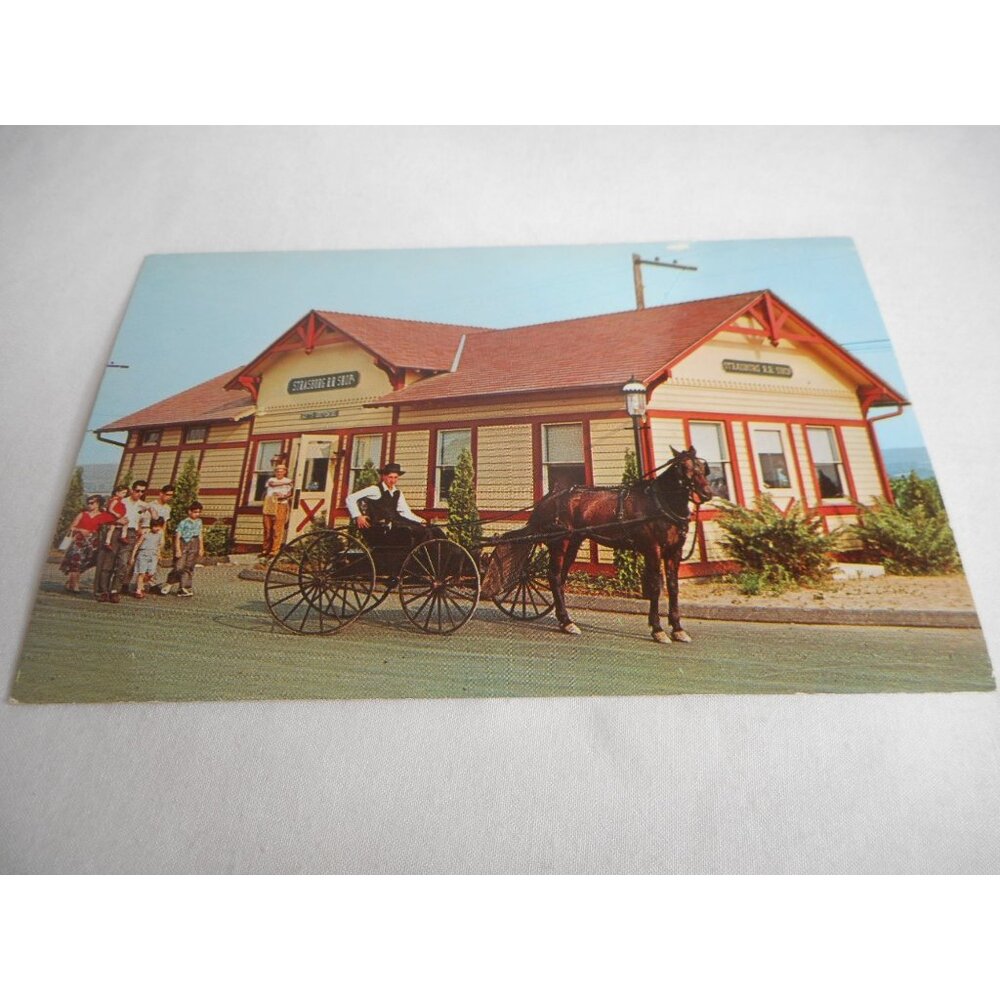 Vintage Postcard Amish buggy Strasburg Railroad Pennsylvania people